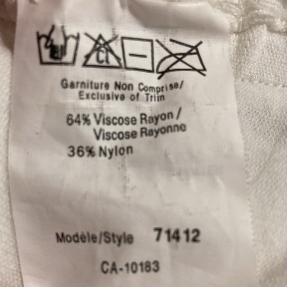 Cartise White Cap Sleeve Bow Accent Ruched Beaded Top - Sz M - Picture 5 of 12